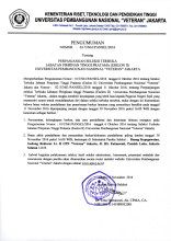 SECOND EXTENSION OF THE OPEN SELECTION OF JPT PRATAMA (ECHELON II) UPN "VETERAN" JAKARTA