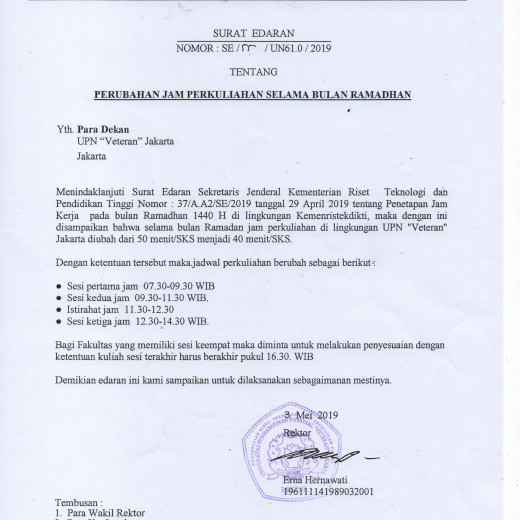 Surat Keputusan Jam Kerja Bulan Ramadhan Evamicklem