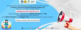 Pengumuman Hasil Kelulusan SEMA S1 Fisioterapi UPN Veteran Jakarta Tahun 2021